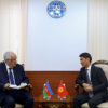 Тышкы иштер Министри Чыңгыз Айдарбеков Азербайжан Республикасынын Кыргыз Республикасындагы Атайын жана Ыйгарым укуктуу Элчиси Гидаят Оруджевди кабыл алды