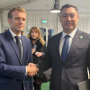 Садыр Жапаров встретился с президентом Франции Эммануэлем Макроном
