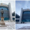 Астанада Коргонуу университетинин алдындагы Назарбаевдин эстелиги алынды