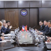Алмаз Тургунбаев Франциянын элчиси жана француз компаниясынын өкүлдөрү менен жолукту