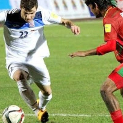 Кыргызстан-Индия беттешинде фудболчу Антон Землянухин кабыргасын сындырып алды