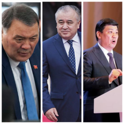 Өмүрбек Текебаев менен Камчыбек Жолдошбаев жана Бакыт Төрөбаев үчөө тартышып...