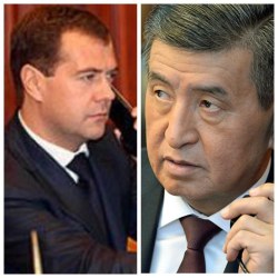 Сооронбай Жээнбеков Дмитрий Медведевди РФнын Өкмөтүнүн Төрагасынын кызматына бекитилгени менен куттуктады