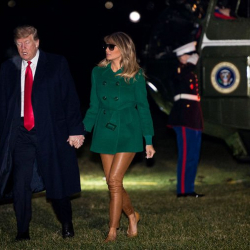 АКШнын биринчи айымы Меланья Трамп кийингенди унутуп калган