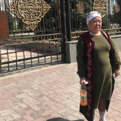 Акүйдүн алдына бир аял өзүн өрттөйм деп чыкты