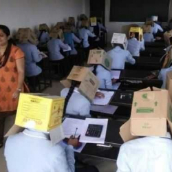 Башына коробка кийип тапшырган сынак талкууга алынууда