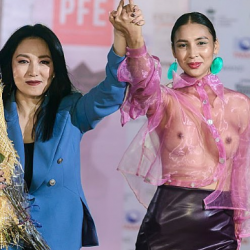 Сүрөт (18+) - Депутат подиумга кайрадан жылаңач чыкты