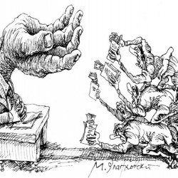 Балык башынан сасыйт... Буларың элдин бул ачуу үнүн, жамгырдай жаадырган каргышын уга турган түрү жок...