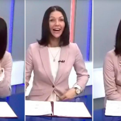 ВИДЕО- Алып баруучу эфирде кабар окуп жатып күлкүсүн тыя албай каткырып жиберди