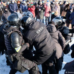 ВИДЕО - Митинги в поддержку Навального продолжаются. ОМОН действует агрессивно