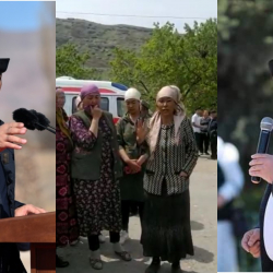 ВИДЕО - Танкаларды коюп алган. Чек арада чогулгандар Президент менен Камчыбек Ташиевге кайрылышты.