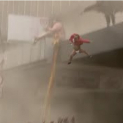 ВИДЕО - Мать выбросила ребенка из здания, подожженного мародерами в ЮАР