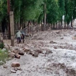 ВИДЕО - Селевые потоки затопили дворы нескольких домов в Тюпском районе