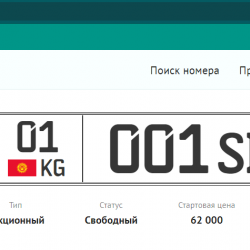 ФОТО - ГРС выставила на аукцион госномер с особой комбинацией букв - именем Президента