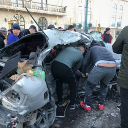 ВИДЕО - Үрөй учурат. Бишкектин түштүгүндө үч автоунаа кагышты