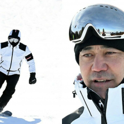 ВИДЕО - Садыр Жапаровдун лыжа тепкен видеосу Анкаранын чоң экранында көрсөтүлдү