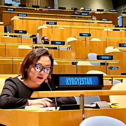 Аида Касымалиева БУУнун Башкы катчысынын жыйынында сөз сүйлөдү