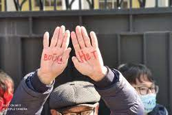 Бишкекте Украинадагы согушка каршы акцияга чыккандарды кармап кетишти