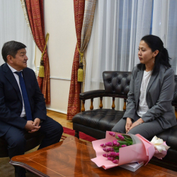 Акылбек Жапаров акыйкатчы Атыр Абдрахматова менен жолугушту