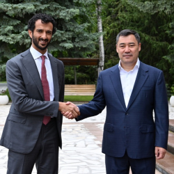 Садыр Жапаров БАЭнын экономика министри менен кызматташтыкты өнүктүрүүнү талкуулады