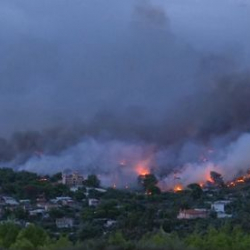 В Греции бушует сильный лесной пожар