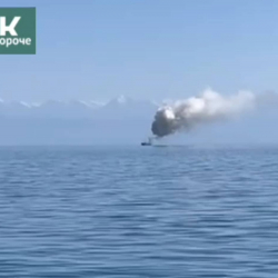 ВИДЕО - Ысык-Көлдө кемеден өрт чыкты