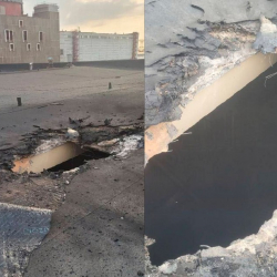 СҮРӨТ - Украинанын соккусунан ЗАЭСтеги күйүүчү май сакталган жайдын чатыры тешилди