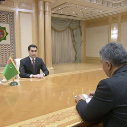 Султан Раев Түркмөнстандын Президенти Сердар Бердымухамедов менен жолукту