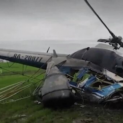 ВИДЕО - Появилось видео крушения вертолета в горах Кузбасса