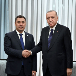 ФОТО - Эрдоган поблагодарил Кыргызстан за помощь после землетрясений в Турции