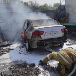 Кара-Суу районунда “Hyundai Avante” толугу менен өрттөнүп кетти