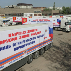 Оренбургга Кыргызстандан 20 фура гуманитардык жардам кетти