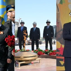 Георгиев тасмасы. Президент жана жетекчилер 9-майда кандай лента тагынышты?