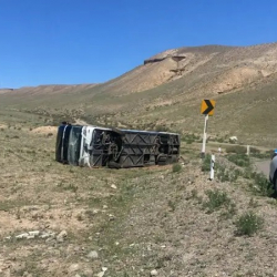 Автобус с туристами перевернулся в Алматинской области