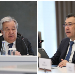 Ысык-Көлдө Садыра Жапаровдун БУУнун башкы катчысы менен жолугушуусу өтүүдө