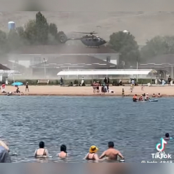 Көл жээкке конгон тик учакта кимдер болгон?