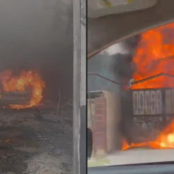 Лебединовкада унаа жуучу жай күйүп жатат