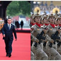 Садыр Жапаров Пекинде Жеңиштин 80 жылдыгына арналган парадга катышты