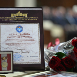 Адылбек Касымалиев наградил отличившихся граждан и госслужащих наградами Кабинета Министров