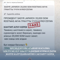 Президенттин атынан жасалма шилтемелер: шылуундардын курмандыгы болуп калуудан кантип сактануу керек