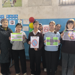 БАТКЕН: Кадамжайда мектеп окуучуларына жол коопсуздугу боюнча түшүндүрүү иш-чарасы өткөрүлдү