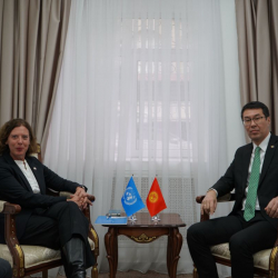Состоялась встреча Заместителя министра Медера Абакирова с Постоянным координатором системы ООН в Кыргызской Республике Антье Граве