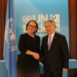 Состоялась встреча Министра Жээнбека Кулубаева с Генеральным секретарем Конференции ООН по торговле и развитию (ЮНКТАД) Ребекой Гринспан