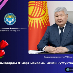 Энергетика министри Т.Ибраев айымдарды 8-март майрамы менен куттуктады