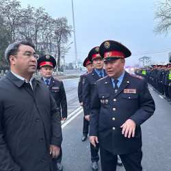 Ошто Нооруз майрамы учурунда кызмат өтөө боюнча саптык кароо өткөрүлдү