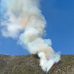 В ущелье Чункурчак на склоне горы зафиксирован пожар