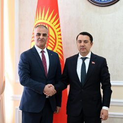 ЖК төрагасы Палестина мамлекетинин Кыргызстандагы элчиси Уайлл Ахмед Батрехини кабыл алды