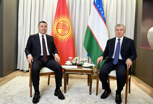 Садыр Жапаров Шавкат Мирзиеёв менен сүйлөшүүлөрдү жүргүздү